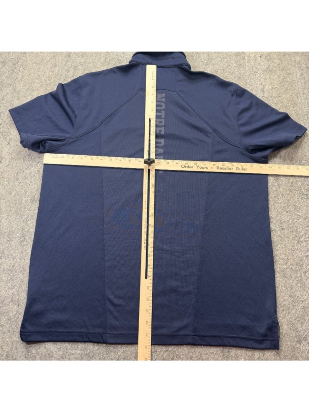 Notre Dame Fighting Under Armour Polo Shirt Men XL Blue Striped Performance - Picture 10 of 14